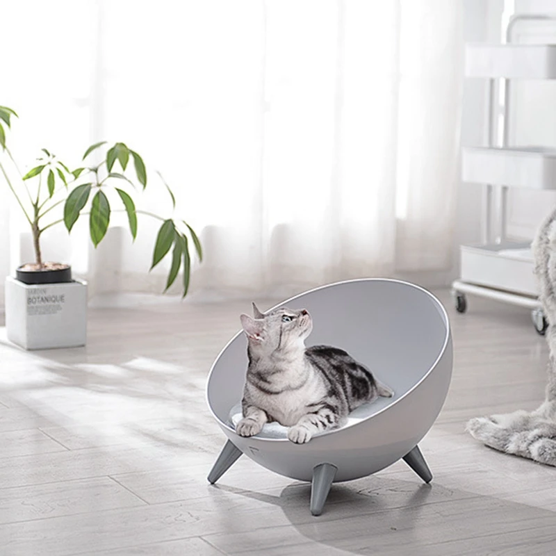 

Semi-Closed Round Pet Cat Nest Fiber Lining Simple and Beautiful Comfortable Nest for Cat Boss