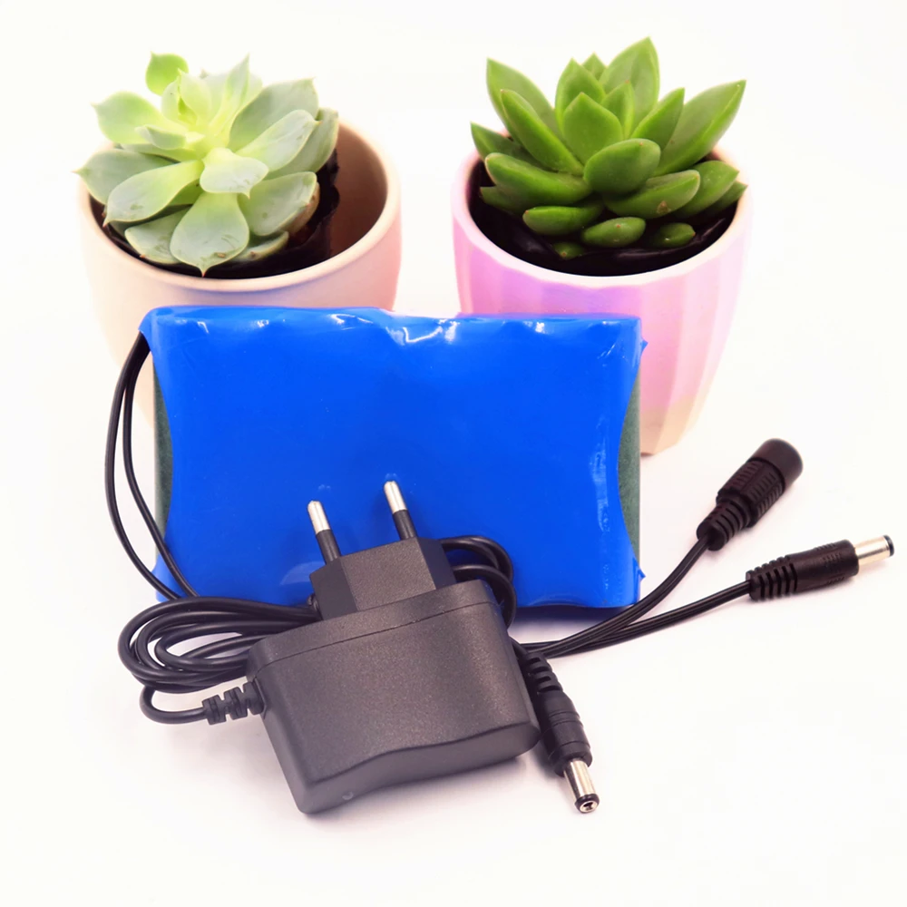 

Portable Super 18650 Rechargeable Lithium Ion battery pack capacity DC 12 V 8000 Mah CCTV Cam Monitor+battery charger 12v