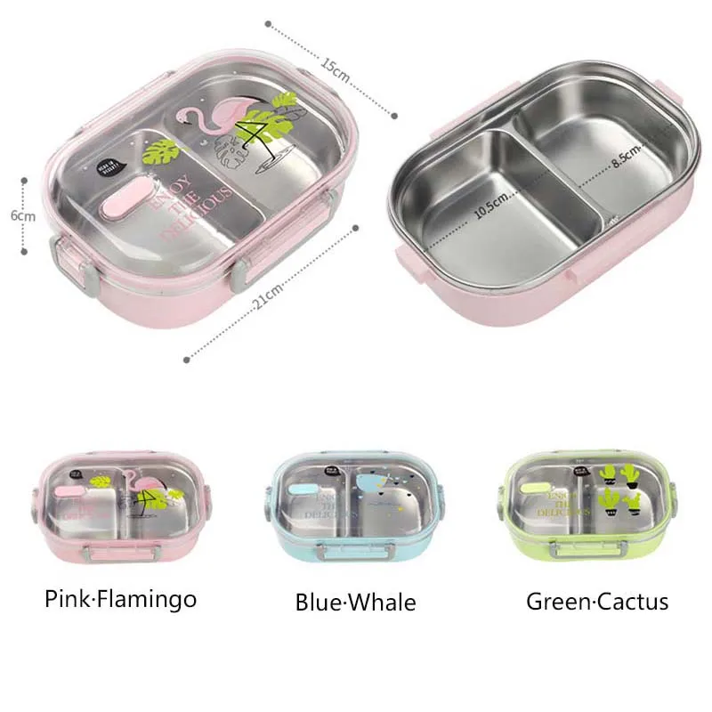 Children's Cartoon Bento Box Cute Kid Stainless Steel  Leak-Proof Thermal Insulation With Compartments Tableware Lunch Box images - 6