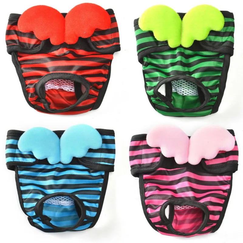 

Multi-size Pet Dog Stripe Physiological Pants Diaper Sanitary Washable Female Dog Shorts Panties Menstruation Underwear Supplies