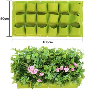 

4/7/9/18/25/36/49/72 Pockets Wall Hanging Planting Bags Green Plant Grow Planter Vertical Garden Living Bag Garden Supplies Bags
