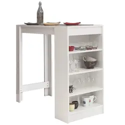 Mesas de comedor de cocina con armario de almacenamiento lateral, mueble de Bar moderno y elegante, con estante de 4 capas, HWC, 1 unidad