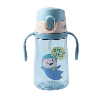 

Baby Kid Cup Cartoon Animal School Drinking Water Straw Bottle Straw Sippy Cup 450ml Randomly
