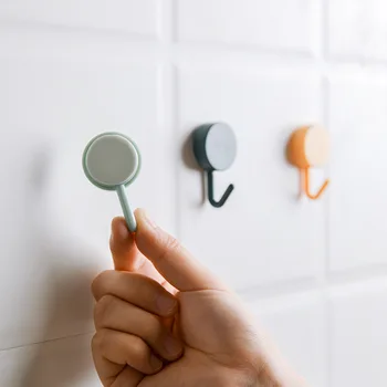 

2622 Cute Small Hook Strong Adhesive Key Wall Wall Hangers Hole Punched Seemless Adhesive Hook Dormitory Women's Clothes Rack