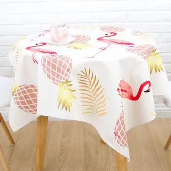

Flamingo Pineapple Print Table Cloth Rectangular Wedding Table Cloth Gold Table Cloths for Events Dining Table Cover Beach towel