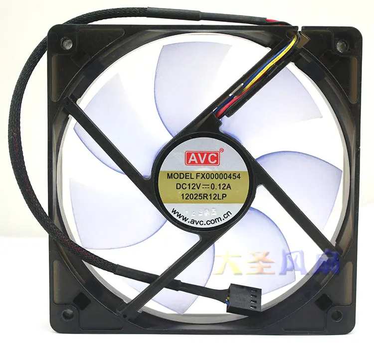 Новый Оригинальный AVC FX00000454 12025R12LP DC12V 0.12A 120x120x25 мм 4 линии PWM 1500 об/мин вентилятор