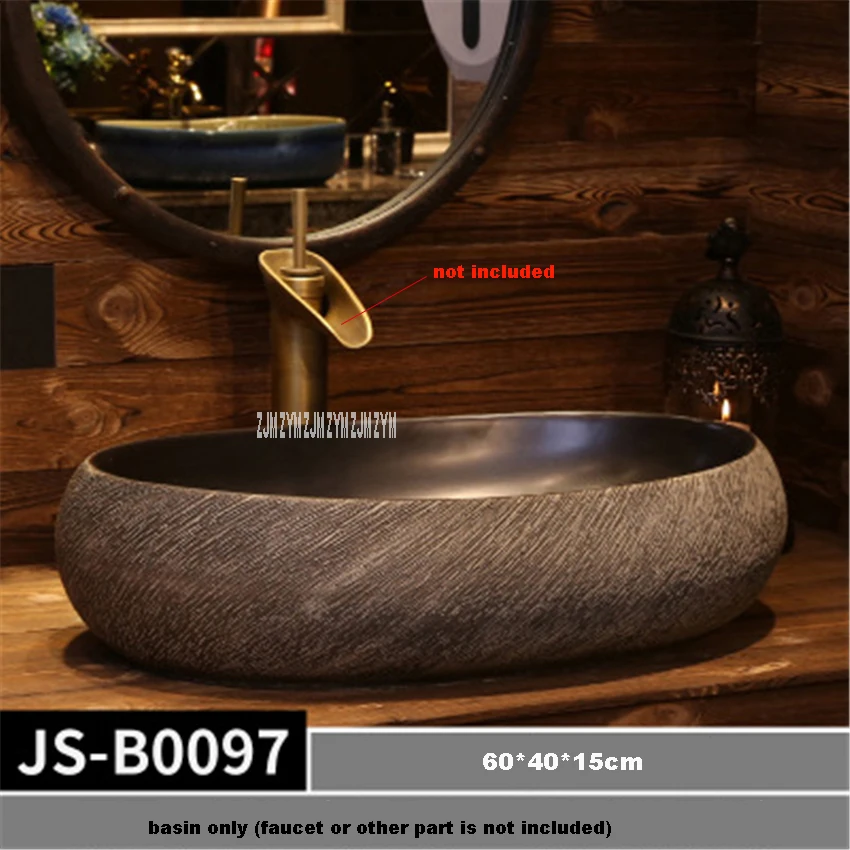 JS-B0097/JS-B0098/JS-B0099/JS-B0100, овальная раковина в европейском стиле, ручная керамическая раковина, ручная мойка, миска, над столешницей
