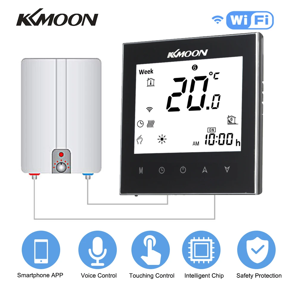 

WiFi Smart Thermostat Temperature Controller for Water/Electric floor Heating Water/Gas Boiler Works with Alexa Google Home