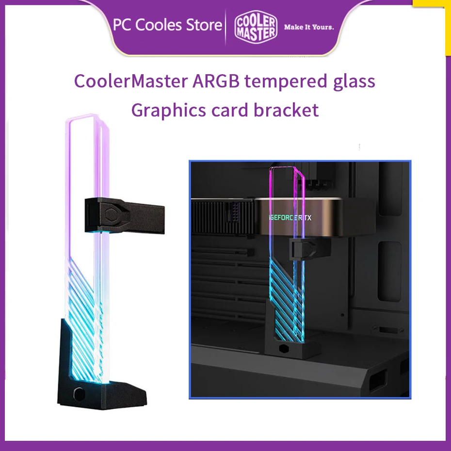 Кронштейн для видеокарт Cooler Master 5 В/3PIN ARGB ослепительное закаленное стекло