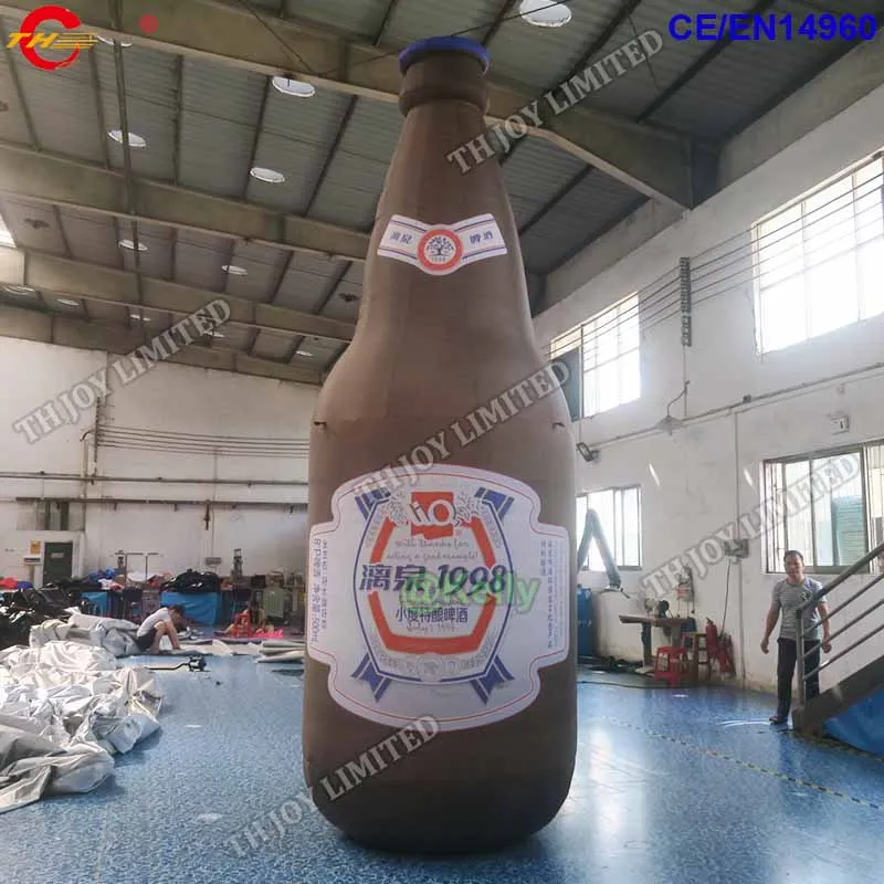Наружная реклама надувная бутылка с пивом модели для продажи, коммерческая надувная пивная банка гигантская бутылка модель воздушный шар продвижение