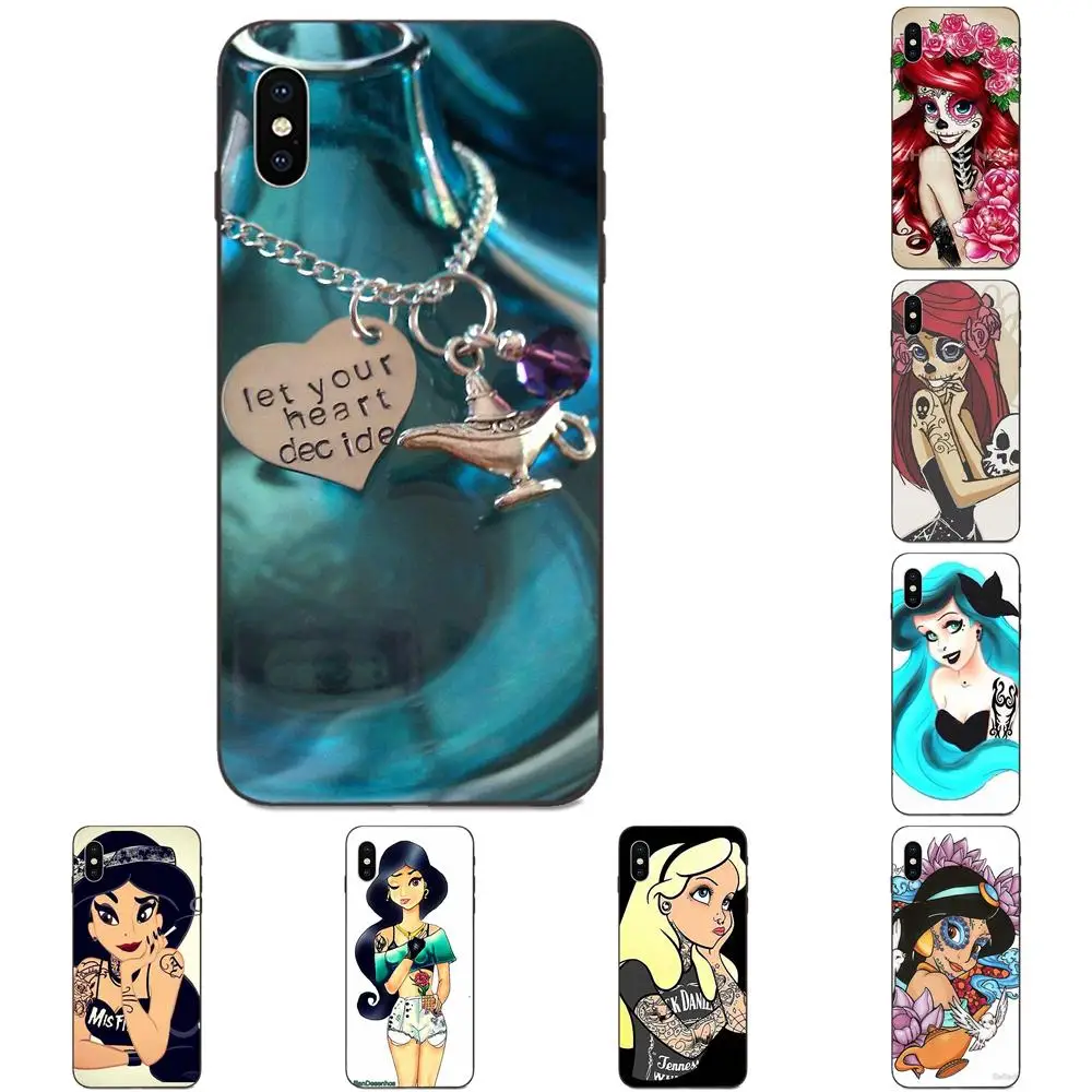 Tattoo Jasmine Punk Princess Smoking Soft TPU Live Love Phone For Apple iPhone 4 4S 5 5S SE 6 6S 7 8 11 Plus X XS Max XR Pro | Мобильные