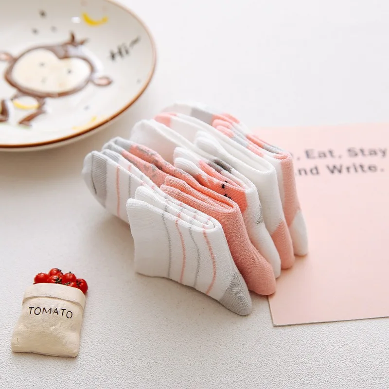 5 Pair Spring Autumn Unisex Baby Cotton Fashion Cute Infant Newborn Fresh Candy Color Baby Socks