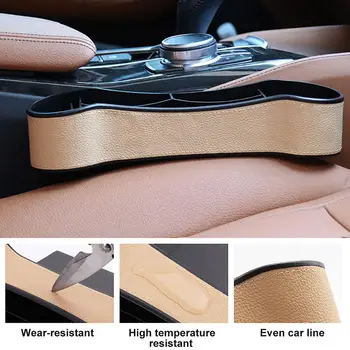 

Car Seat Gap Slit Pocket Organizer Storage Box Phone Drink Bottle Cup Holder Car Stowing Tidying Faux Leather Save Space For Car