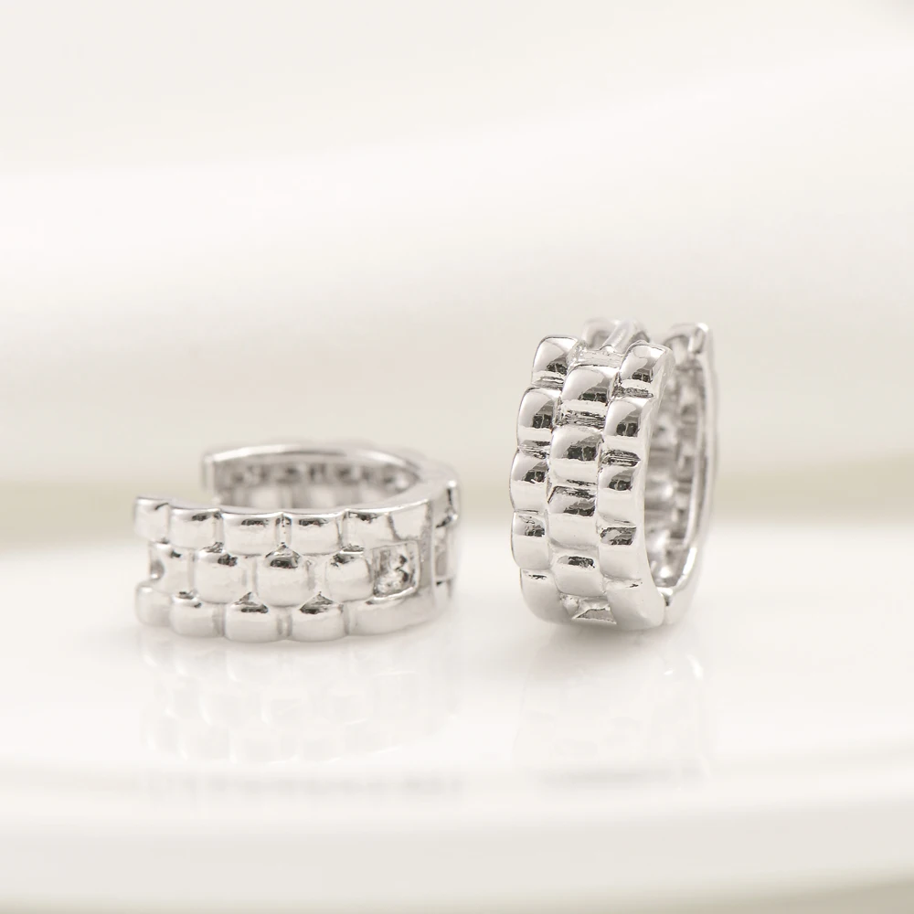 NEW PAIR OF LARGE BIG 9CT GOLD WHITE PLATED HOOP EARRINGS ROUND WIDE CIRCLE HOOPS GIFT - Image 3