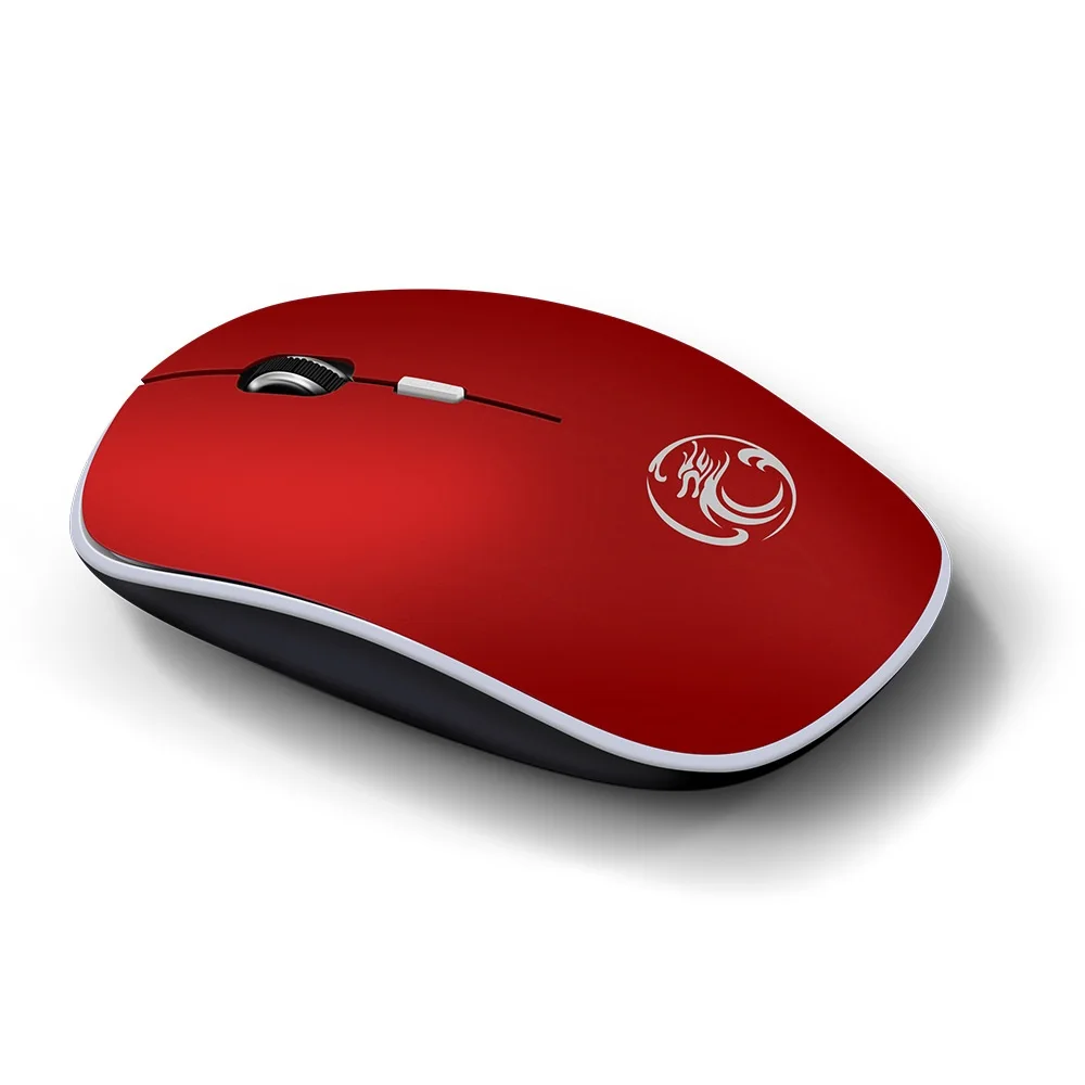 Абсолютно новая беспроводная мышь 2,4G Бесшумная оптическая мини Беспроводная игровая мышь высокого качества 1600 dpi компьютерная мышь для ПК ноутбука - Цвет: red