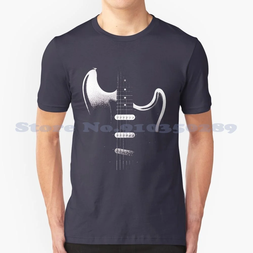 Chitarra Nel Buio Moda Maglietta Vintage Magliette Stratocaster Chitarra Posterize Musica