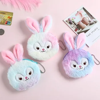 

Girl Rabbit Coin Purse Preppy Earphone Bag Women Fanny Cute Card holder kids Gift Embroidery Plush Purse Bag Headphone Pouch