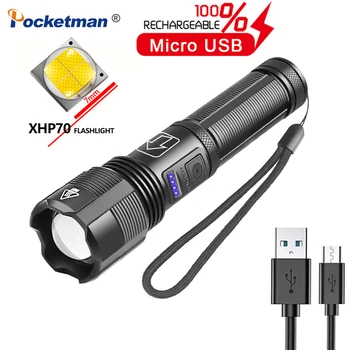 

Newest P50/P70 flashlight 5 lighting modes telescopic zoom torch lantern with charge display P70 flashlight waterproof lamp