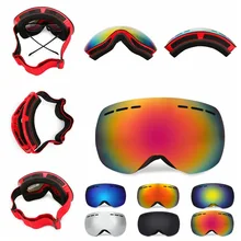 Большие сферические двухслойные анти-противотуманные лыжные очки внешней торговли лыжные очки зимние противоскользящие лыжные очки для защиты глаз