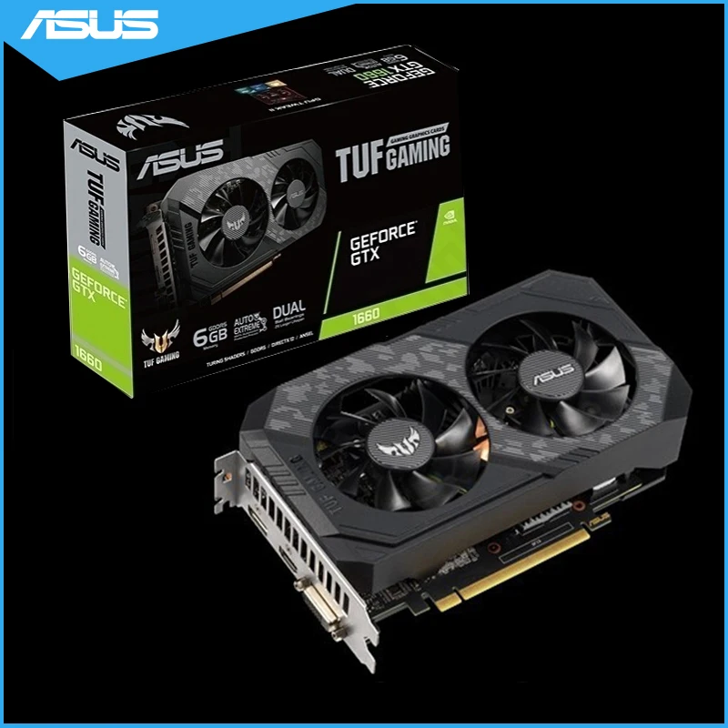 Asus TUF-GTX1660-O6G-GAMING Graphics card NVIDIA® GeForce GTX 1660 GDDR5 6GB Desktop Computer Gaming Video Card | Компьютеры и офис