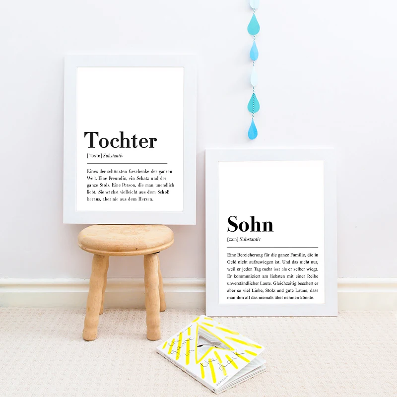 

Sohn Definition Prints Geschenk für Sohn Tochter Modern Poster Black and White Wall Pictures Art Canvas Painting Home Decor