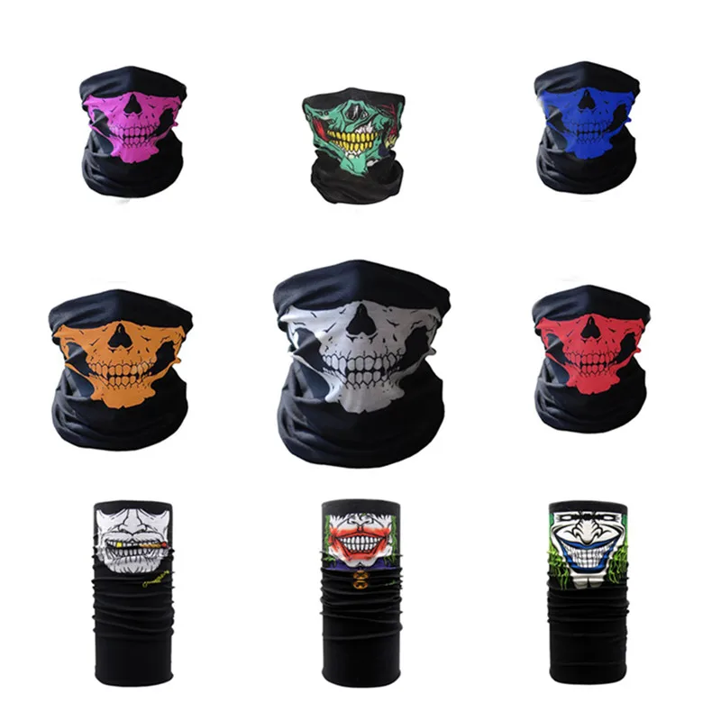 

Halloween Masker Horror Skull Half Face Mask Ghost Sjaal Multi Use Neck Ghost Half Gezichtsmasker Sjaal Party Props
