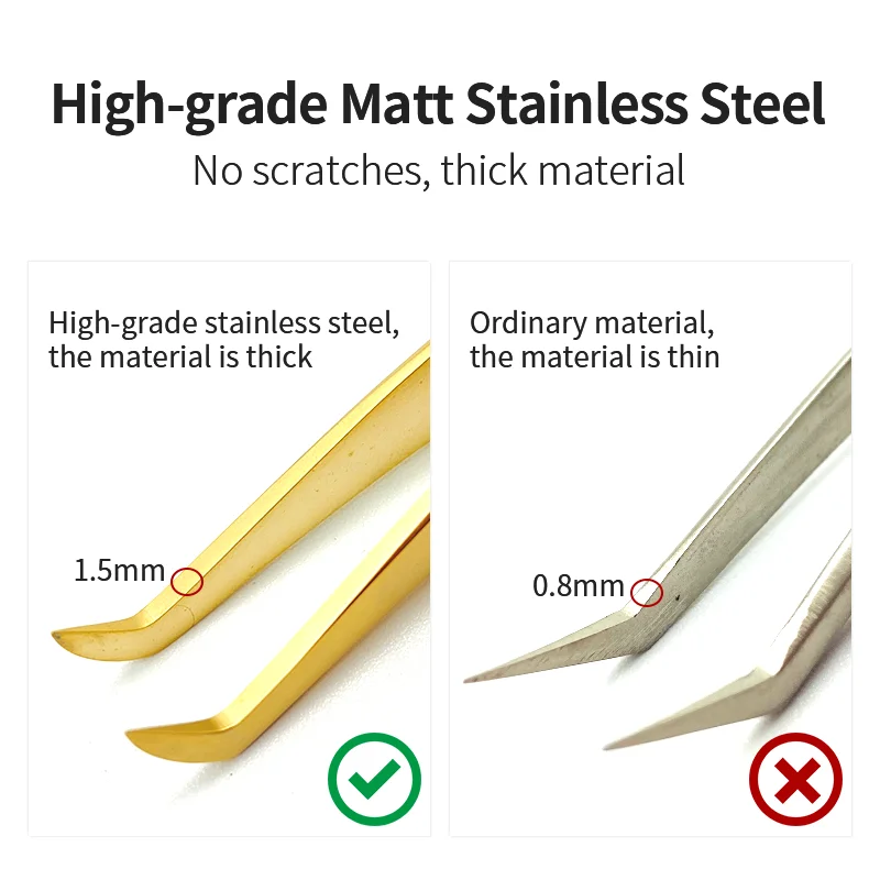 Professional Eyelash Tweezers High-grade Matt Stainless Steel Superhard Tweezers Eyelash Extension Makeup Tools eyelash tweezers