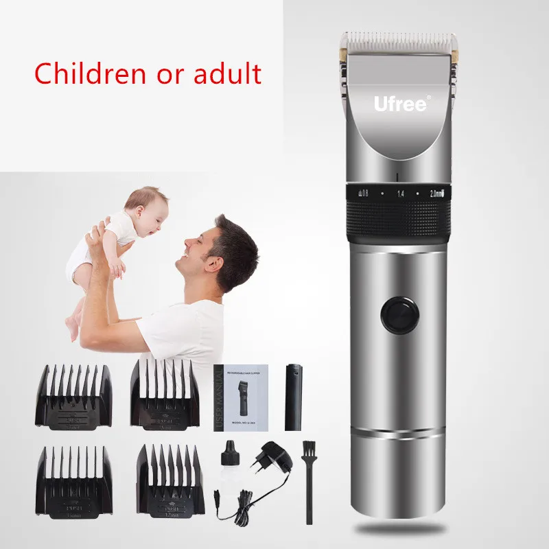 Professional Hair clipper Trimmer Titanium ceramic Barber hair cutting machine for adult children Baby Powerful lithium battery