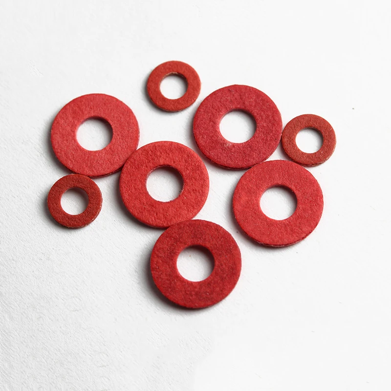 Free Shipping 500pcs M2 M2.5 M3 M4 M5 M6 M8 Steel Pad Insulation Washers Red Steel Paper Meson Gasket Spacer Insulating Spacers