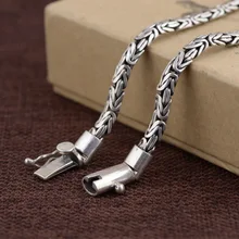 Ювелирные изделия Intime, S925 Серебряное ожерелье, антикварная технология, простое мужское плетение, Стильное ожерелье