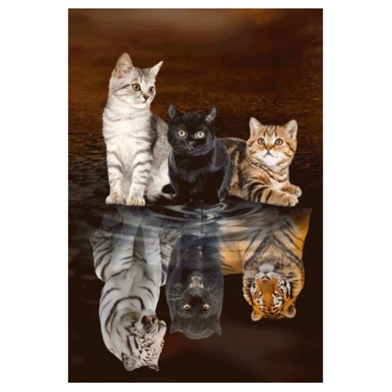 

5D Diy Diamond Painting Animal Cats Cartoon Full Drilling Kits Diamond Embroidery Cross Stitch Full Drilling Christmas Gift