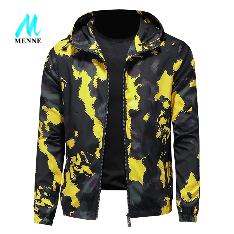 

MENNE men jacket spring/autumn outdoor Casual Camouflage print man's jacket hooded jacket man zipper jacket man coat