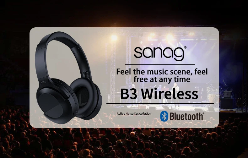 Sanag B3 Беспроводная bluetooth-гарнитура с шумоподавлением, умные шумоподавляющие наушники, звуконепроницаемые стерео HIFI наушники