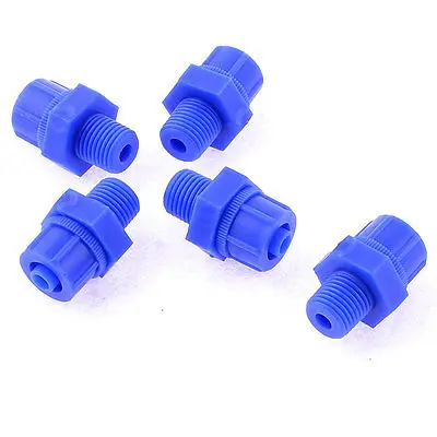 

12.5mm Male Threaded Blue Plastic Pneumatic Straight Connector Fitting 5 Pcs