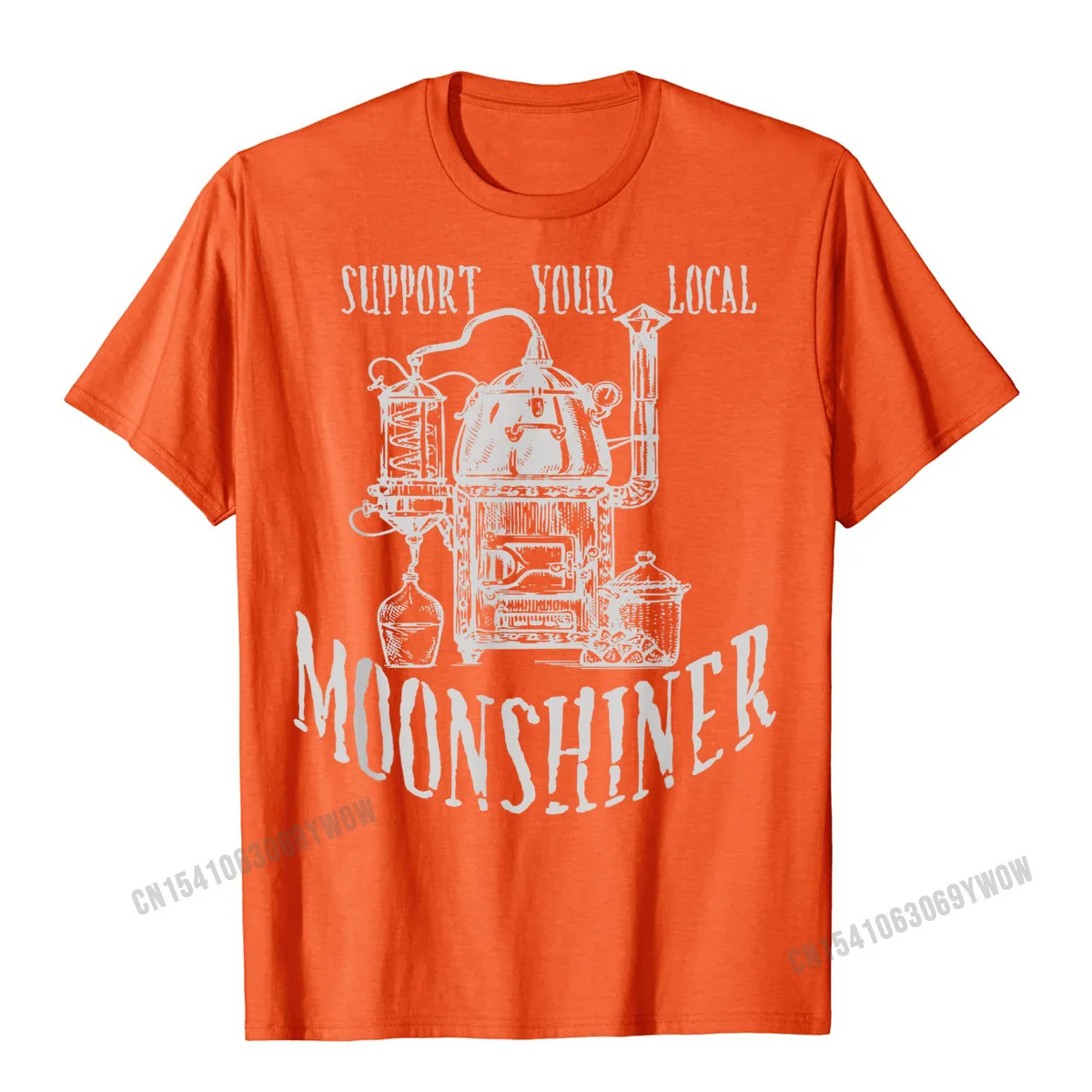 Casual All Cotton Men Short Sleeve Tees Normal ostern Day Tshirts Design Tops Shirts Latest Crewneck Free Shipping Support Your Local Moonshiner Funny Moonshine T-Shirt__1080 orange