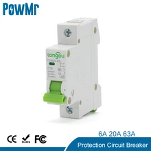 6A 20A 63A MCB miniaturowe zabezpieczenie przed przeciążeniem zabezpieczenie przed zwarciem przerywacz 4.5KA 110V230V 400VAC do użytku domowego