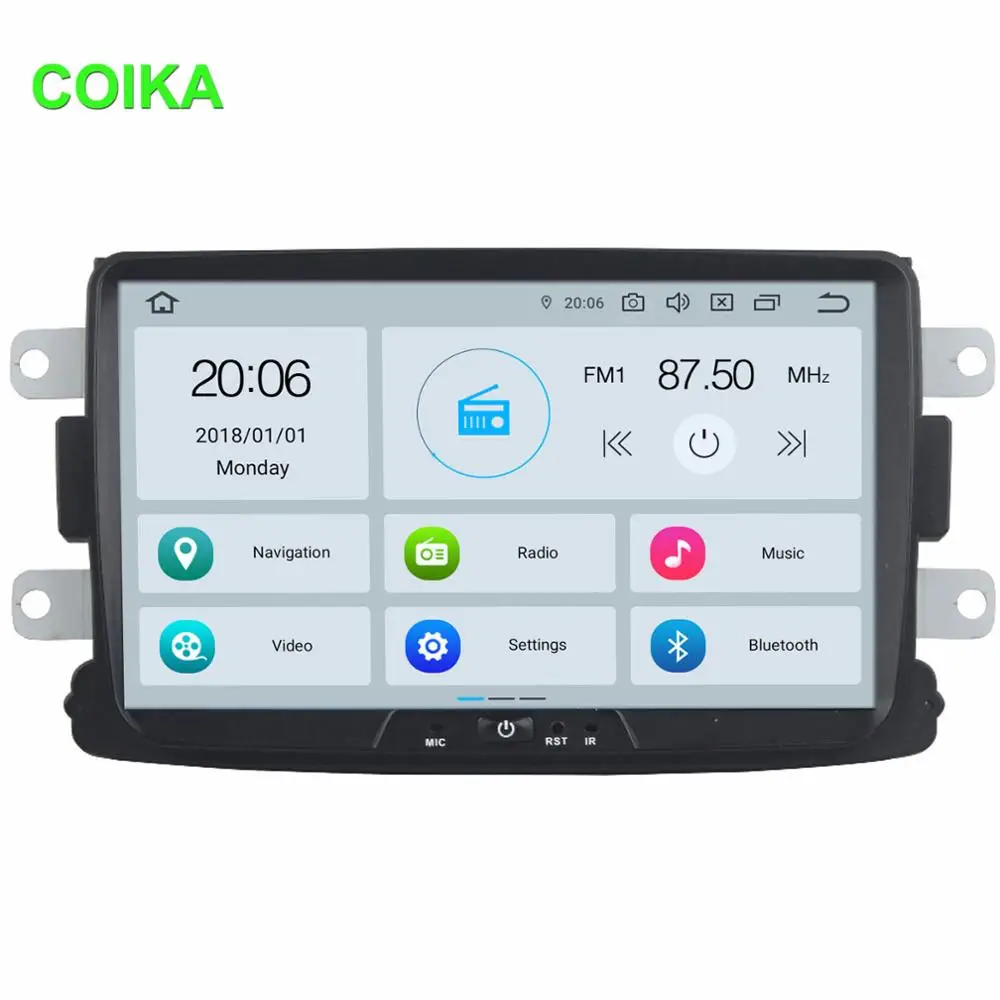 COIKA " Android 9,0 система PX6 Автомобильный приемник GPS радио для Renault Duster Sandero Logan Lada Dacia 4G+ 64G ram BT мультимедиа