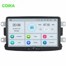 COIKA " Android 9,0 система PX6 Автомобильный приемник GPS радио для Renault Duster Sandero Logan Lada Dacia 4G+ 64G ram BT мультимедиа
