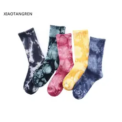 Индивидуальные мраморные полосатые хлопковые носки хараюку крутые носки для скейтборда осенние и зимние носки skarpety синель патч