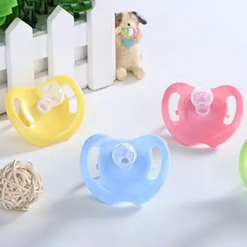 

Baby Silicone Pacifier Newborn Infant Baby Boys Girls Dummy Nipples Flat Round Head Soother