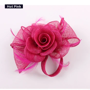

ShanFu Lady Girl Rosette Sinamay Fascinator Small Vintage Hessian Brooch Bridal Shower Hair Clip/Pin SFB6932