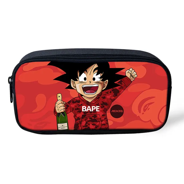 HaoYun рюкзак для студентов набор/3 шт. для мальчика мультфильм Dragon Ball/Сон Гоку/Вегета Bookbag детский блокнот ранец - Цвет: L0102K