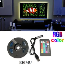 5V SMD 5050 Светодиодная лента USB лампа в виде ленты RGB Подсветка ТВ лампы не Водонепроницаемый 5V 16 светодиодов/m 3M USB кабель с сигналами красного, зеленого и синего цвета с мини 24 кнопок пульта дистанционного управления, Управление