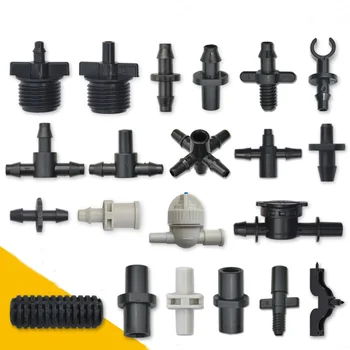 

4/7 positive three-way double barb capillary joint flat mouth three-way plug nozzle single barb PE sprinkler thread fittings