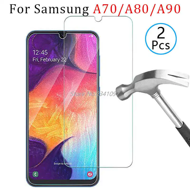 Чехол для Samsung A70 A80 A90 полноэкранная защита из закаленного стекла защитный чехол