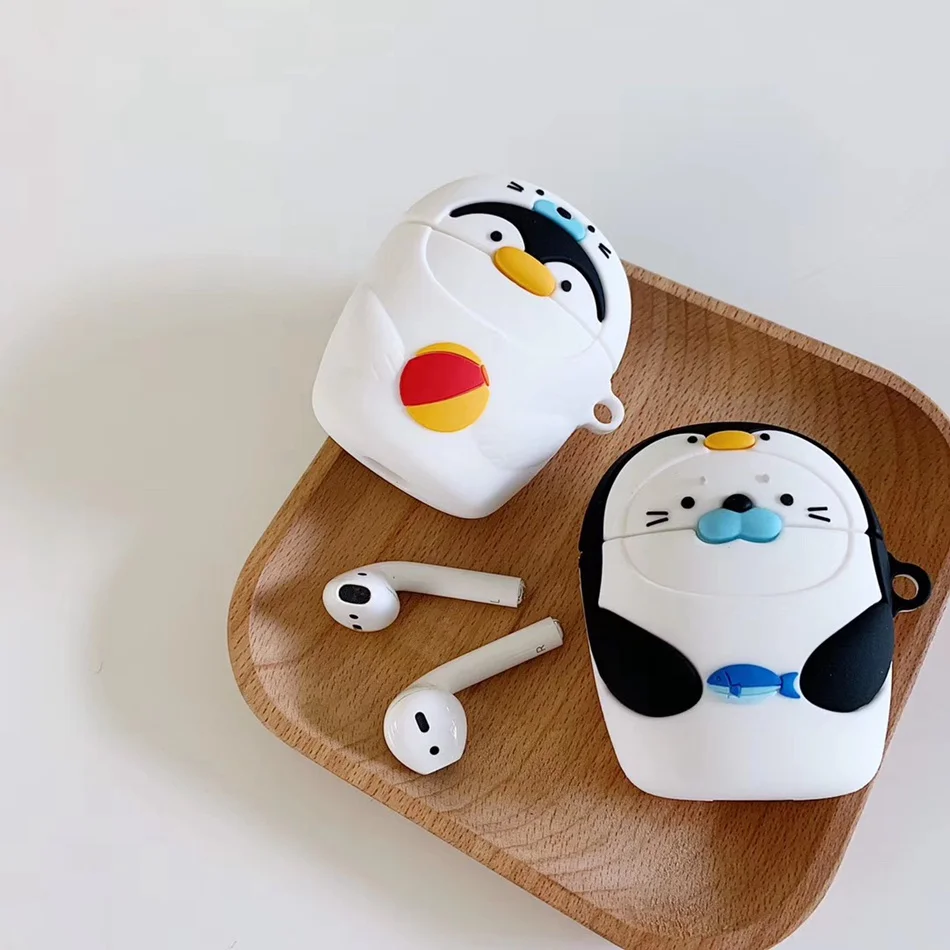 3D чехол для наушников s для AirPods, силиконовый чехол с милой собачкой из мультфильма, чехол для Apple Air pods 2, забавный чехол для наушников, кольцевой ремешок