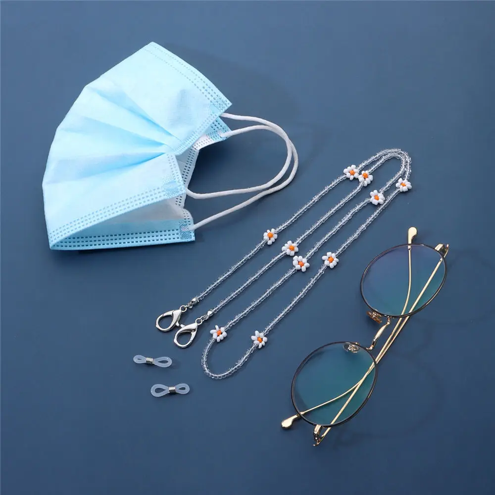 

Bohemian Colored Flower Mask Strap Beaded Glasses Chains For Women Face Mask Lanyard Anti Slip Reading Eyeglass Sunglasses Strap