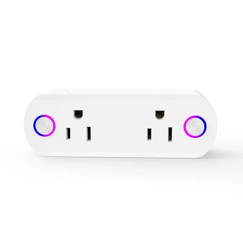 

15A Second-control Smart Plug Dual WiFi Outlet Extender Socket with Timer Independent Switch Compatible Support Voice Control