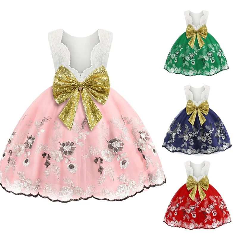 Baby Kids Lace Princess Sequins Party Tutu Dresses For Girls Infant Girl's Christening Birthday Dress Toddler Carnival Vestidos | Детская