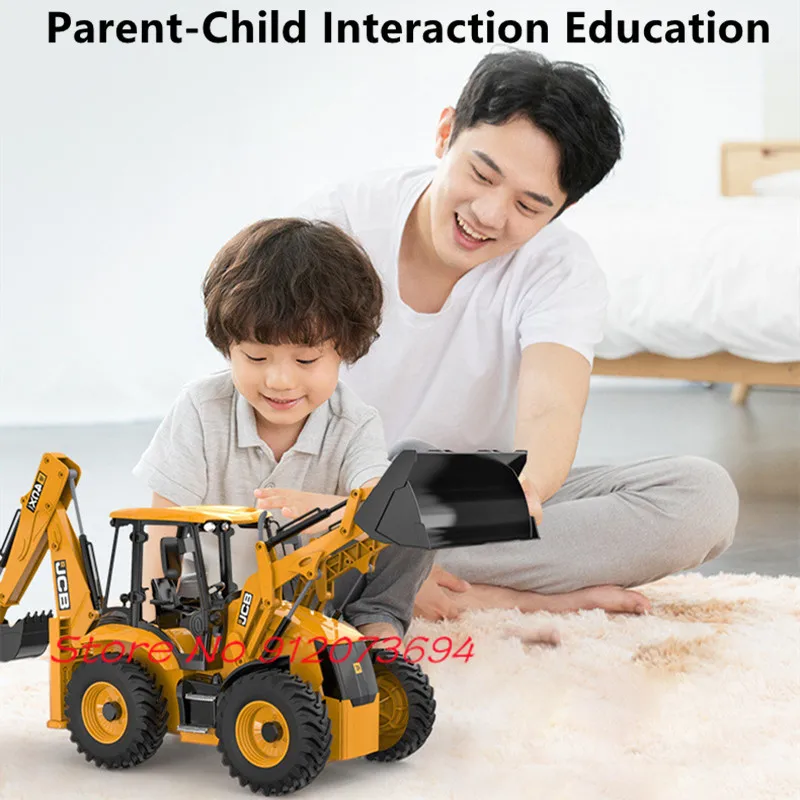 원머신 듀얼헤드 다기능 RC 백호로더 지능형 데모 사운드 효과 제어 텔레스코픽 지지대 RC 굴삭기